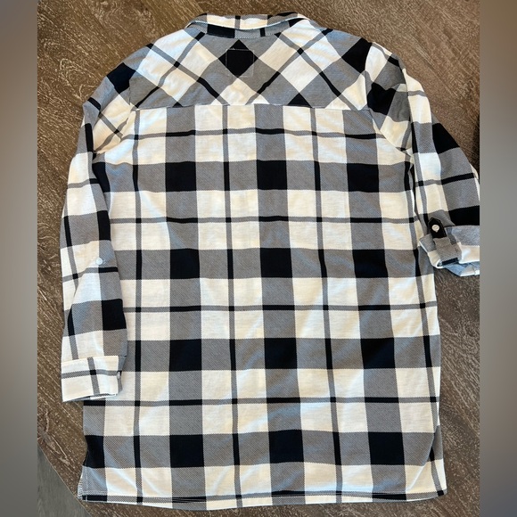 New York Laundry Plaid Button Down Shirt - Black, White, Cream - Picture 7 of 10